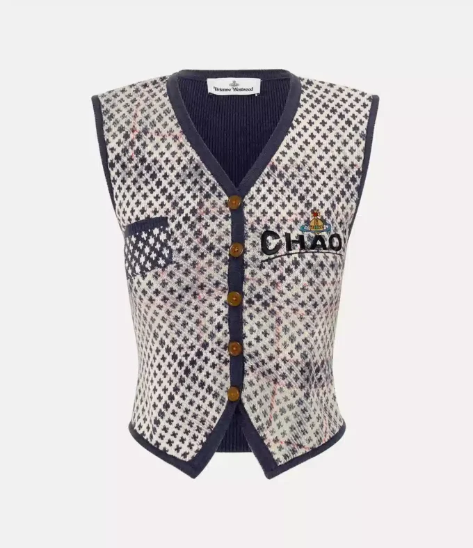 Distressed Tartan Yelek